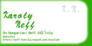 karoly neff business card